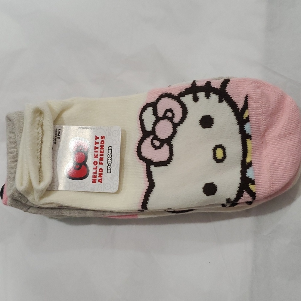 Hello Kitty assorted‎ hello kitty & friends printed no show socks, 5pairs new